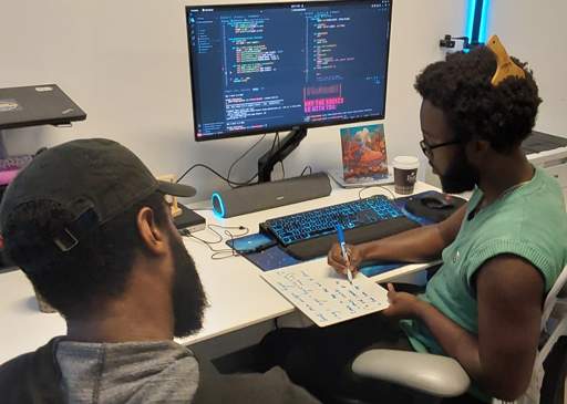 Pico 8, a game development tool used in youth workshops.